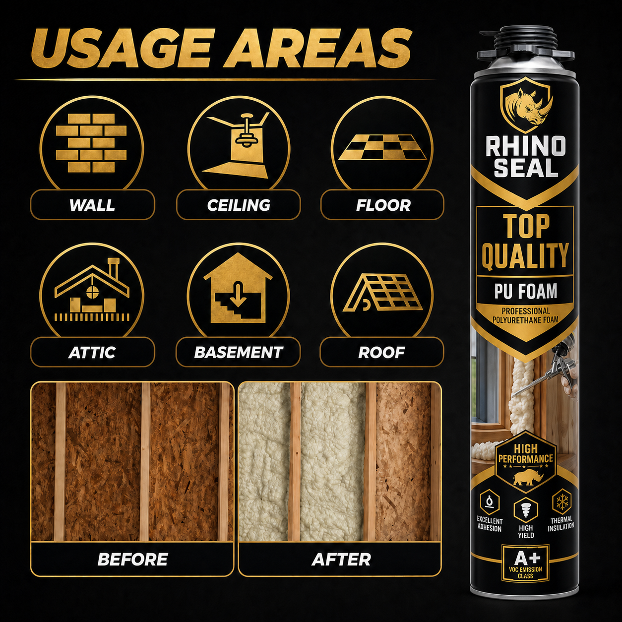 Rhino Seal PU Foam - Usage Areas